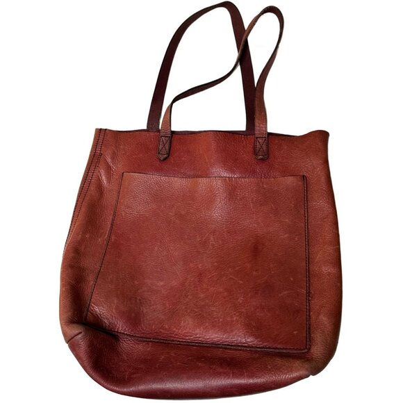 Madewell Medium Transport Leather Tote In Dark Cabernet (Burgundy) - Picture 2 of 8